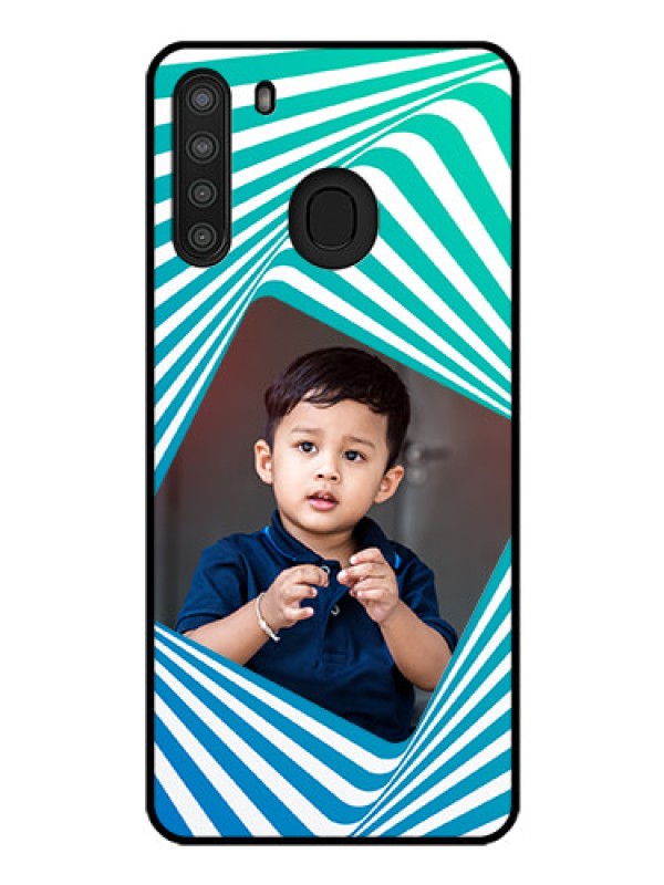 Custom Galaxy A21 Personalized Glass Phone Case - Abstract Spiral Design