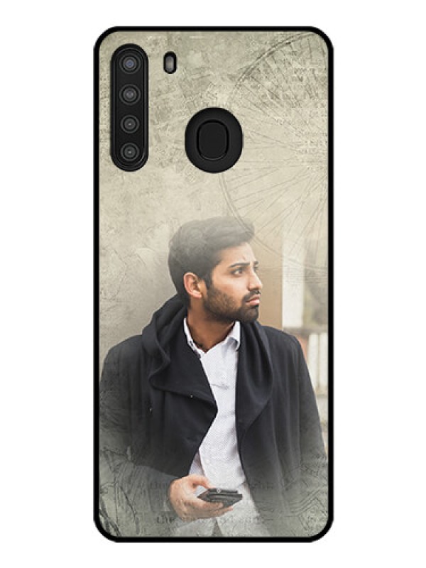 Custom Galaxy A21 Custom Glass Phone Case - with vintage design