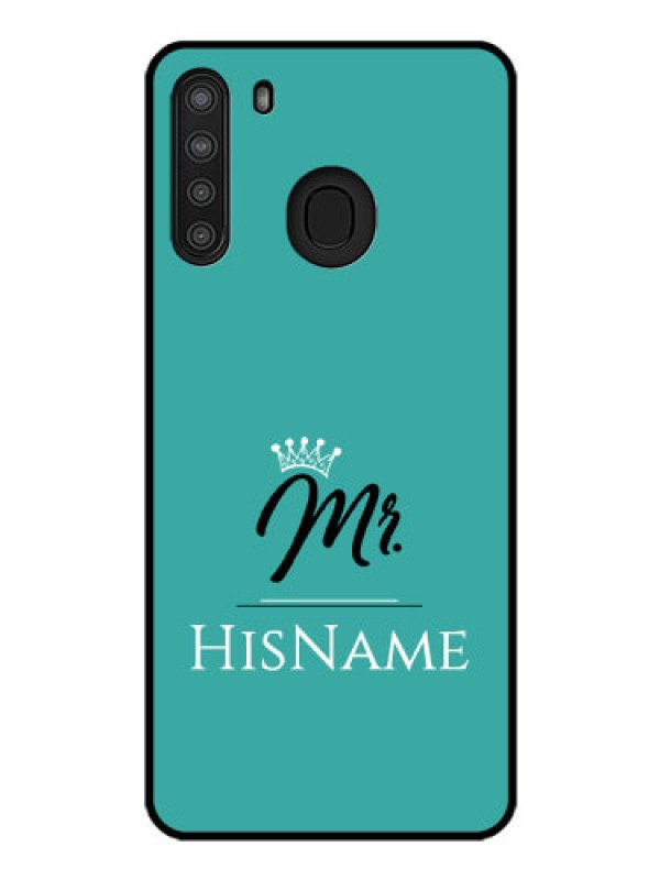 Custom Galaxy A21 Custom Glass Phone Case Mr with Name