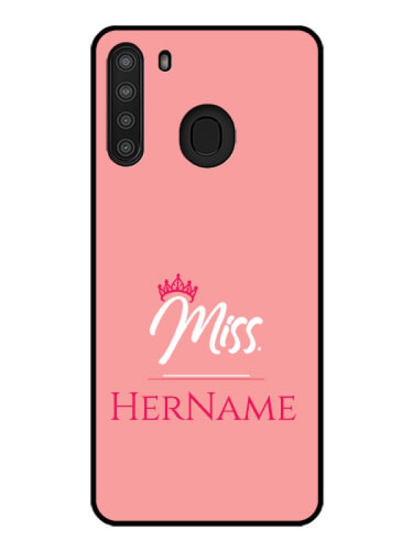 Custom Galaxy A21 Custom Glass Phone Case Mrs with Name