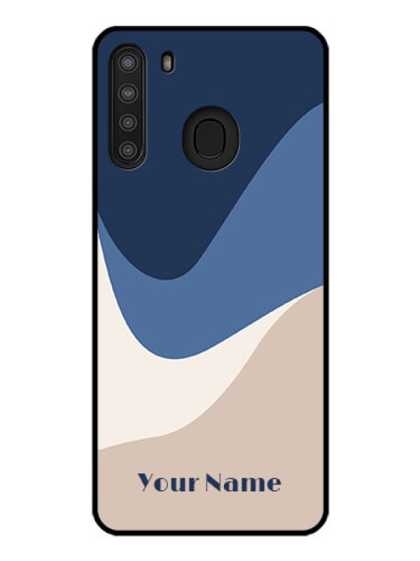 Custom Galaxy A21 Custom Glass Phone Case - Abstract Drip Art Design