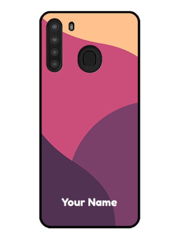 Custom Galaxy A21 Custom Glass Phone Case - Mixed Multi-colour abstract art Design