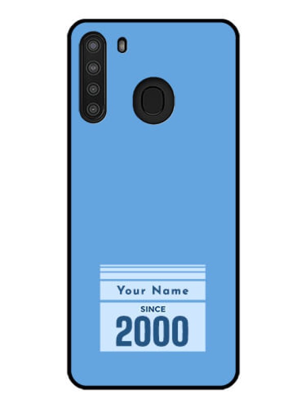 Custom Galaxy A21 Custom Glass Mobile Case - Custom Year of birth Design