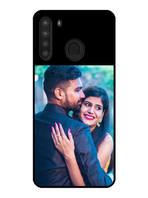 Custom Galaxy A21 Custom Glass Phone Case - Upload Full Picture With Custom Color Design