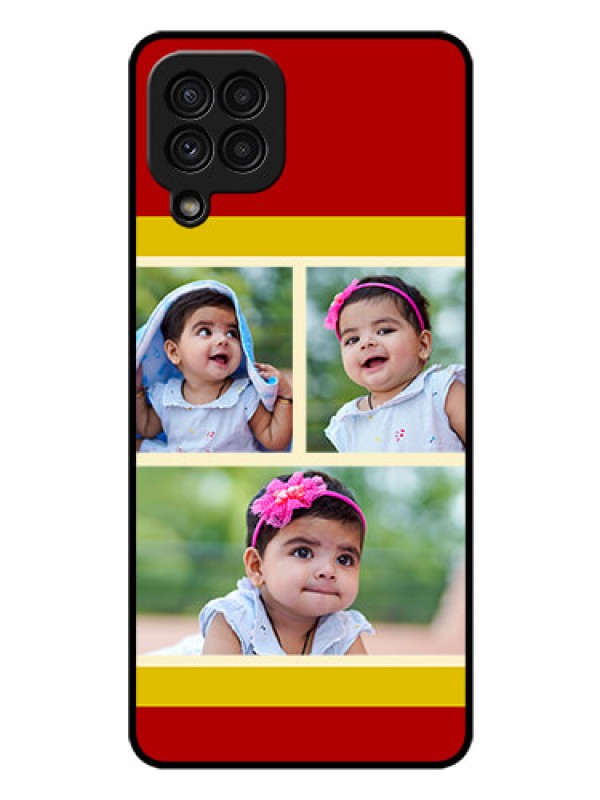 Custom Galaxy A22 4G Custom Glass Mobile Case  - Multiple Pic Upload Design