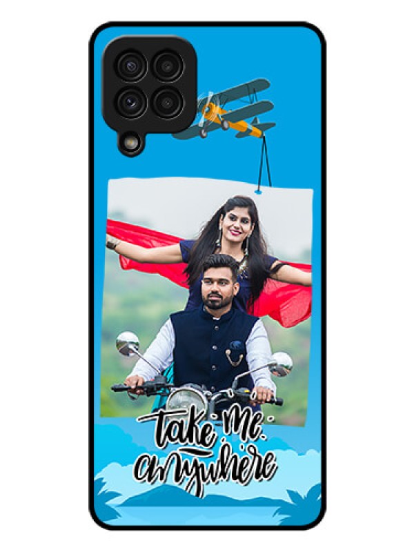 Custom Galaxy A22 4G Custom Glass Mobile Case  - Traveller Design 