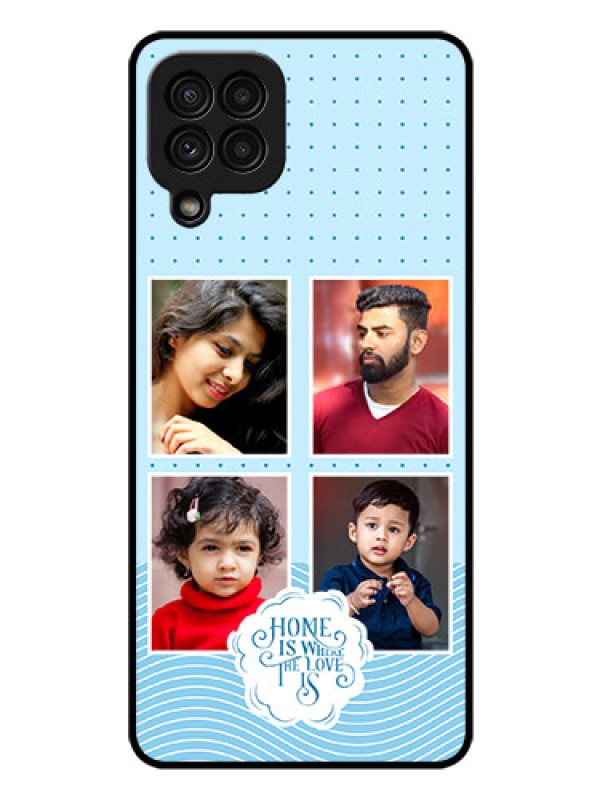 Custom Galaxy A22 4G Custom Glass Phone Case - Cute love quote with 4 pic upload Design