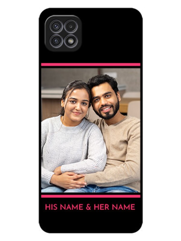 Custom Galaxy A22 5G Custom Glass Mobile Case - with Add Text Design