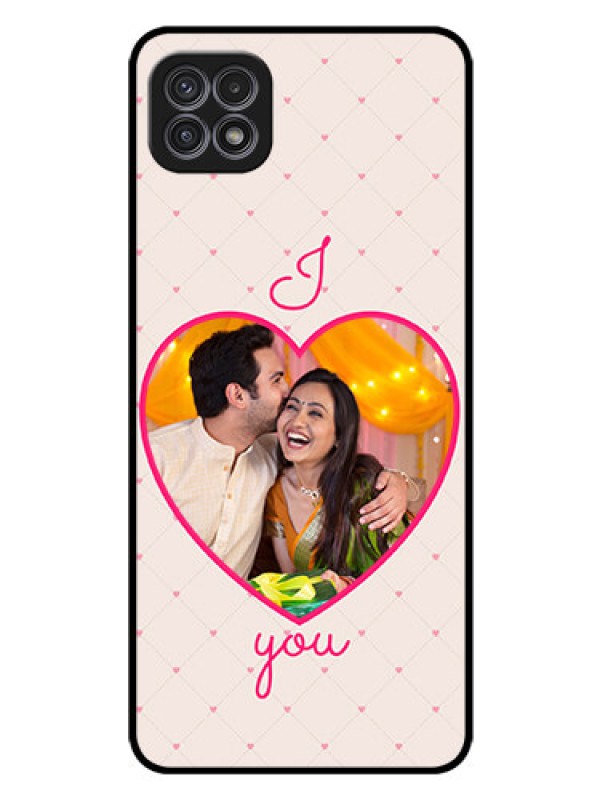 Custom Galaxy A22 5G Custom Glass Mobile Case - Heart Shape Design