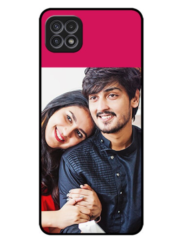 Custom Galaxy A22 5G Custom Glass Mobile Case - Anniversary Cover Design