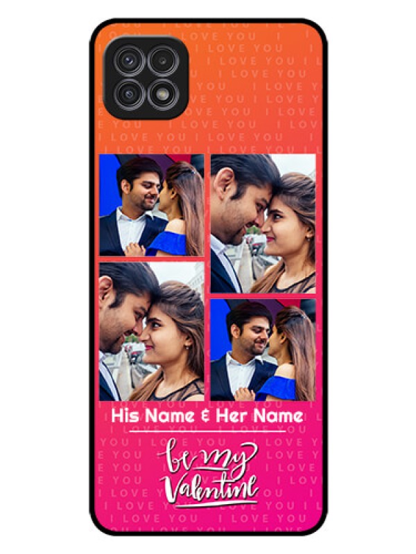 Custom Galaxy A22 5G Custom Glass Phone Case - I Love You Pink Design