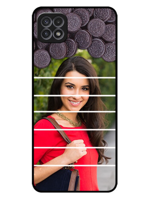 Custom Galaxy A22 5G Custom Glass Phone Case - with Oreo Biscuit Design