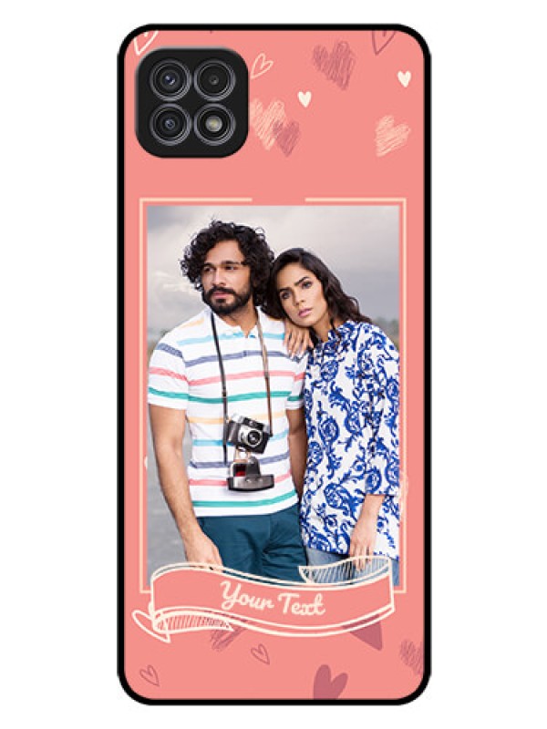 Custom Galaxy A22 5G Custom Glass Phone Case - Love doodle art Design