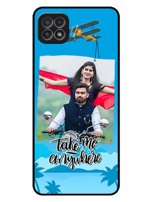 Custom Galaxy A22 5G Custom Glass Mobile Case - Traveller Design 