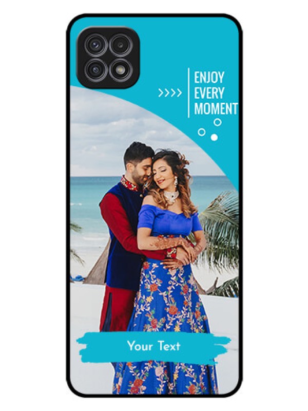 Custom Galaxy A22 5G Custom Glass Mobile Case - Happy Moment Design