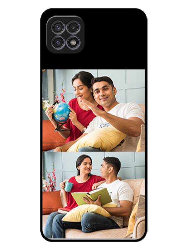 Custom Galaxy A22 5G 2 Images on Glass Phone Cover