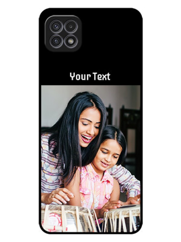 Custom Galaxy A22 5G Photo with Name on Glass Phone Case