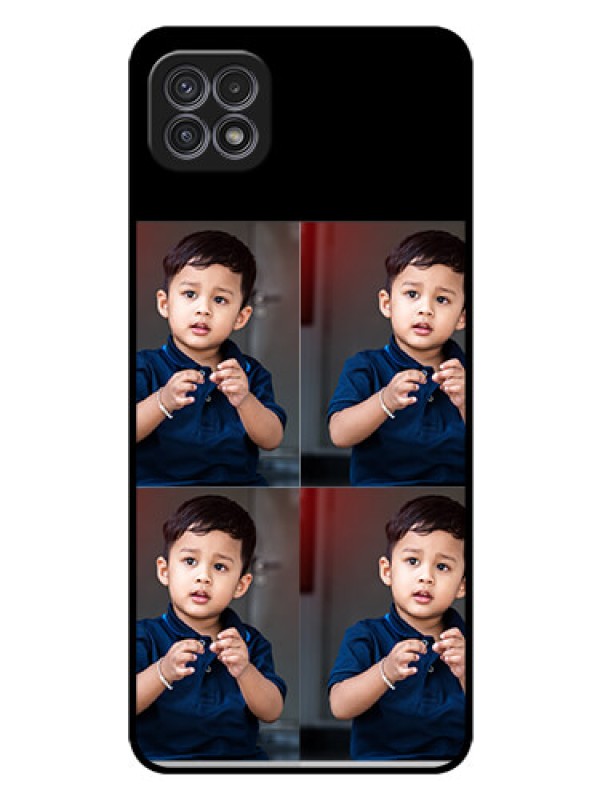 Custom Galaxy A22 5G 4 Image Holder on Glass Mobile Cover