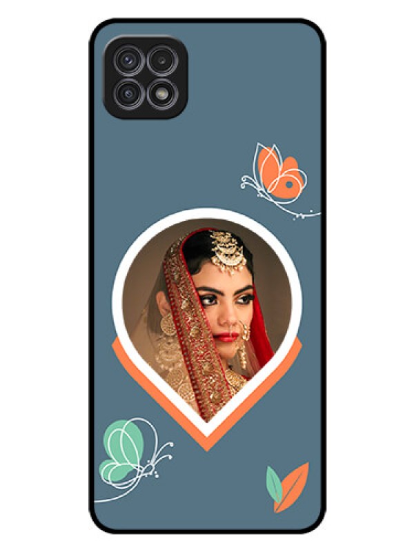 Custom Galaxy A22 5G Custom Glass Mobile Case - Droplet Butterflies Design