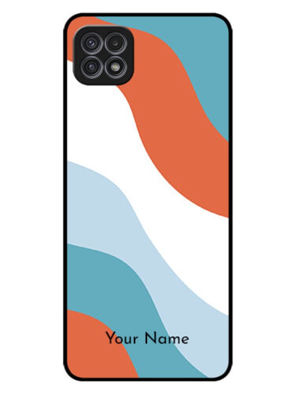 Custom Galaxy A22 5G Custom Glass Mobile Case - coloured Waves Design