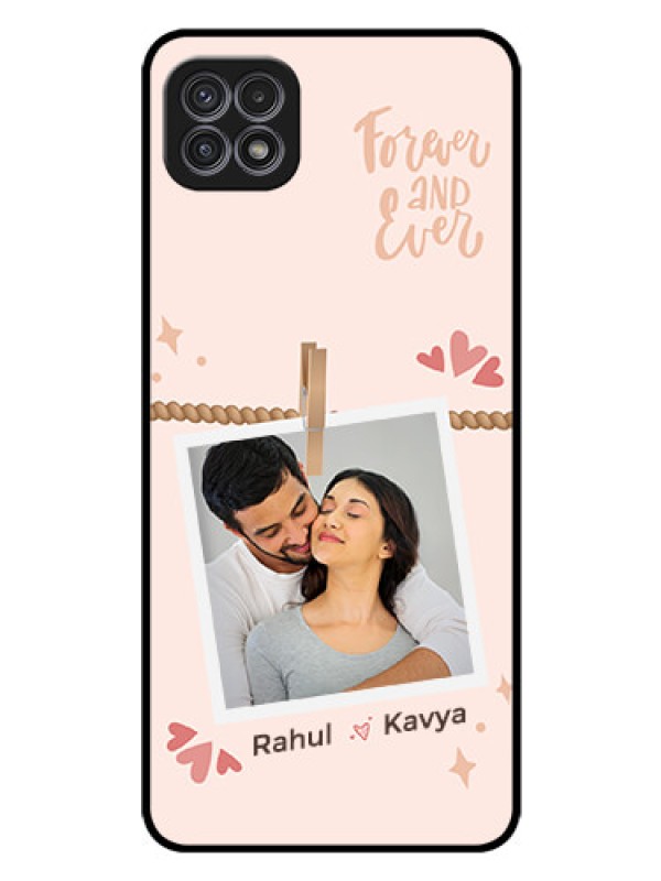 Custom Galaxy A22 5G Custom Glass Phone Case - Forever and ever love Design