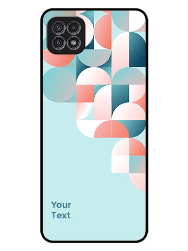 Custom Galaxy A22 5G Custom Glass Phone Case - Stylish Semi-circle Pattern Design