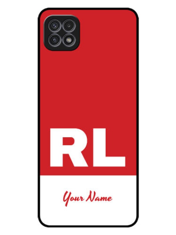 Custom Galaxy A22 5G Personalized Glass Phone Case - dual tone custom text Design