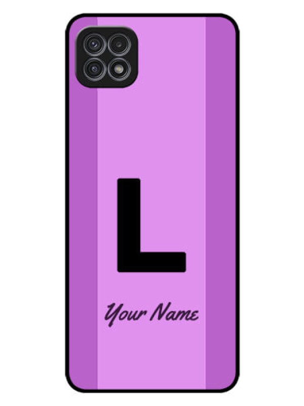 Custom Galaxy A22 5G Custom Glass Phone Case - Tricolor custom text Design