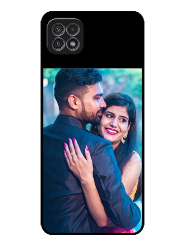 Custom Galaxy A22 5G Custom Glass Phone Case - Upload Full Picture With Custom Color Design