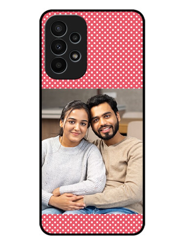 Custom Galaxy A23 4G Custom Glass Phone Case - White Dotted Design
