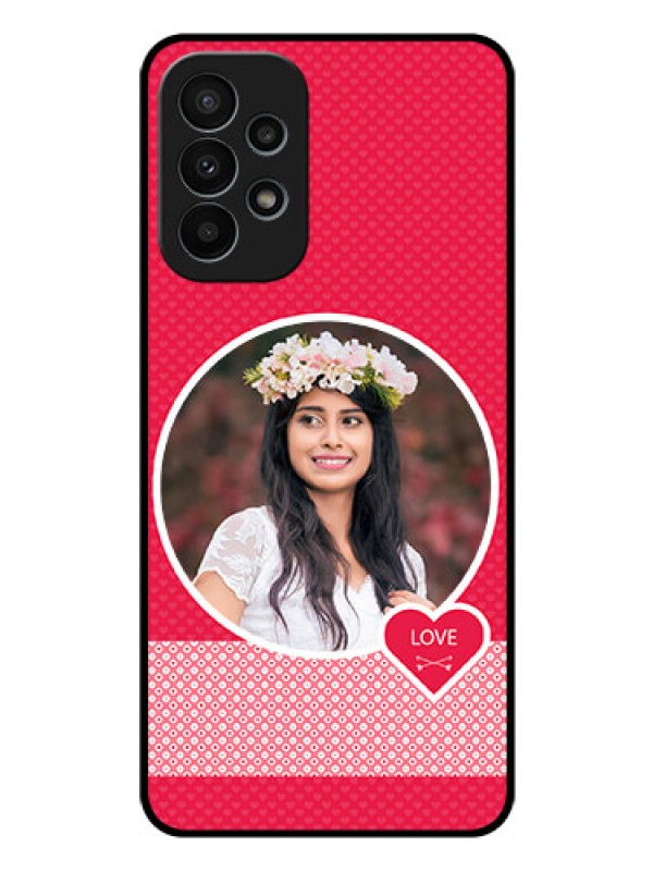 Custom Galaxy A23 4G Personalised Glass Phone Case - Pink Pattern Design