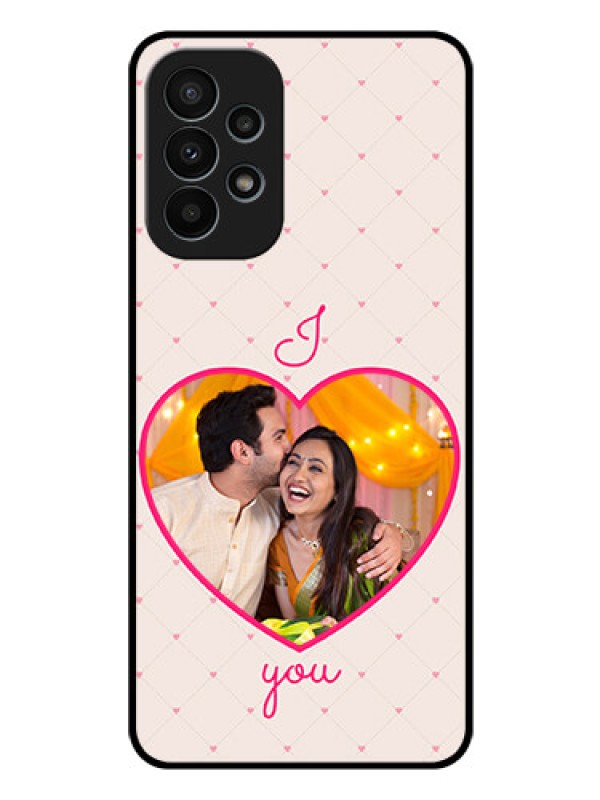 Custom Galaxy A23 4G Custom Glass Mobile Case - Heart Shape Design