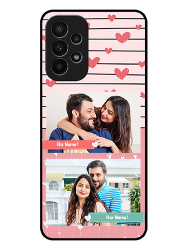 Custom Galaxy A23 4G Custom Glass Mobile Case - Photo with Heart Design