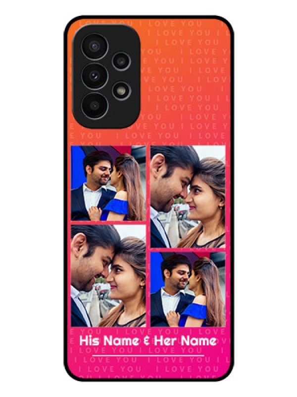 Custom Galaxy A23 4G Custom Glass Phone Case - I Love You Pink Design