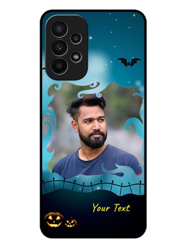 Custom Galaxy A23 4G Custom Glass Phone Case - Halloween frame design