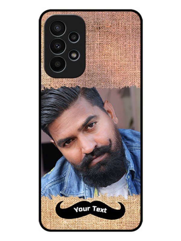 Custom Galaxy A23 4G Personalized Glass Phone Case - with Texture Design
