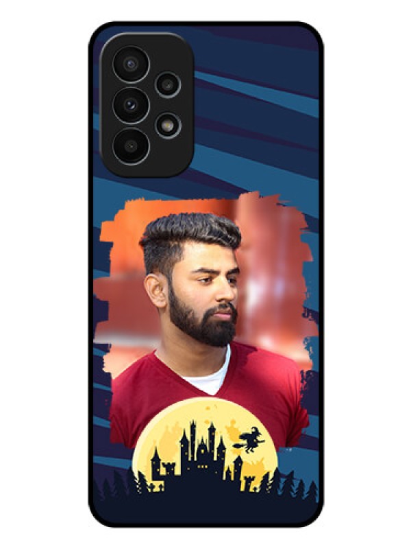 Custom Galaxy A23 4G Photo Printing on Glass Case - Halloween Witch Design