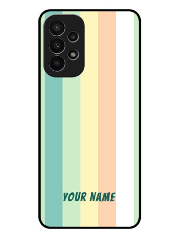 Custom Galaxy A23 4G Photo Printing on Glass Case - Multi-colour Stripes Design