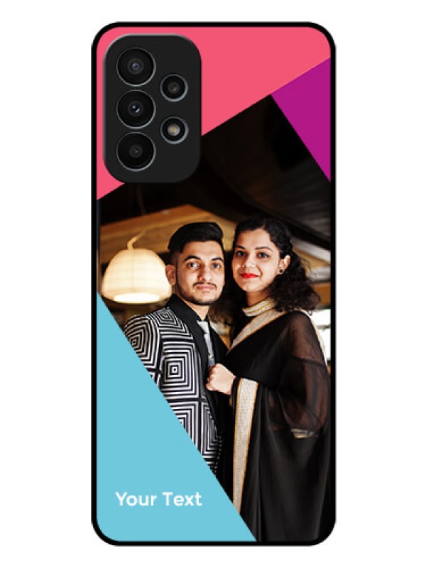 Custom Galaxy A23 4G Custom Glass Mobile Case - Stacked Triple colour Design
