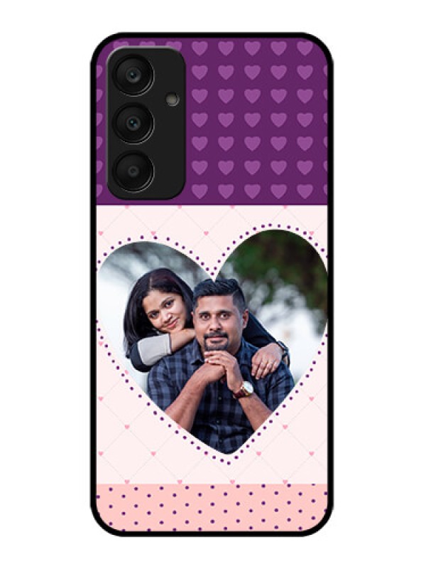 Custom Samsung Galaxy A25 5G Custom Glass Phone Case - Violet Love Dots Design
