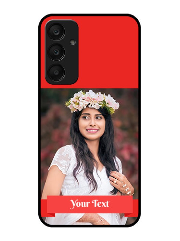 Custom Samsung Galaxy A25 5G Custom Glass Phone Case - Simple Red Color Design
