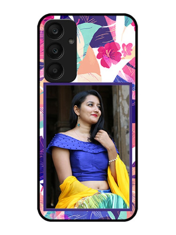 Custom Samsung Galaxy A25 5G Custom Glass Phone Case - Abstract Floral Design