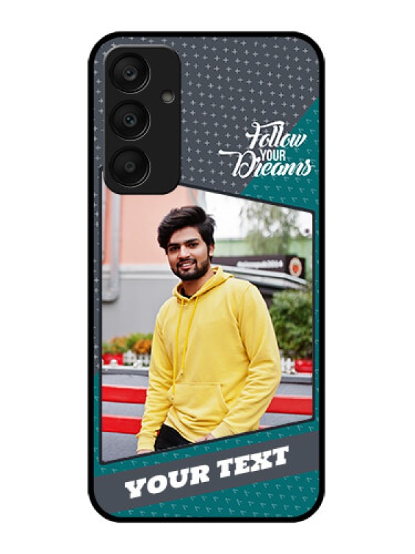 Custom Samsung Galaxy A25 5G Custom Glass Phone Case - Background Pattern Design With Quote
