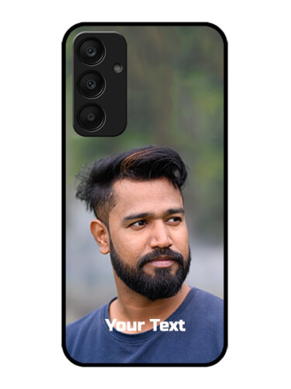 Custom Samsung Galaxy A25 5G Custom Glass Phone Case - Photo With Text Design