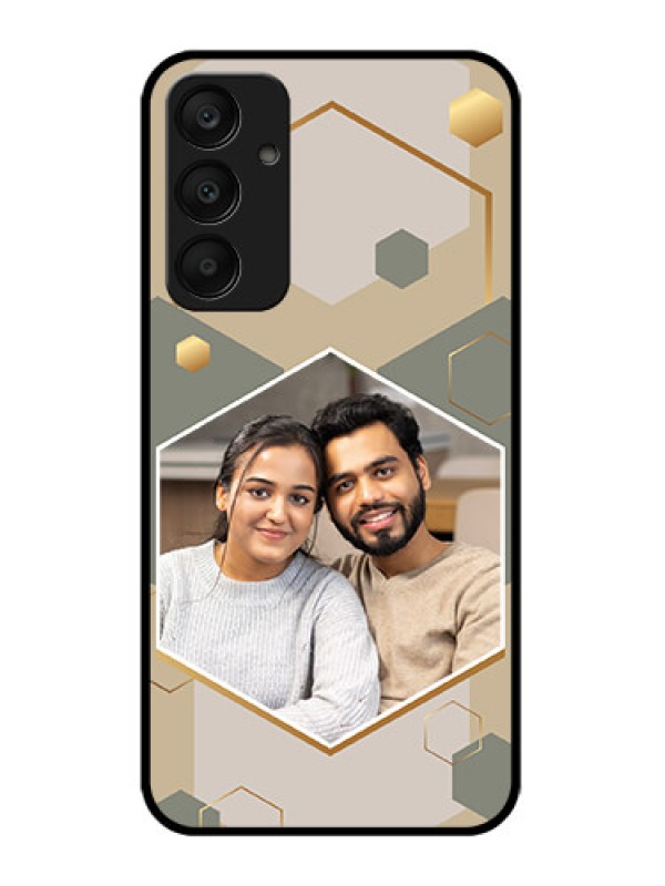 Custom Samsung Galaxy A25 5G Custom Glass Phone Case - Stylish Hexagon Pattern Design