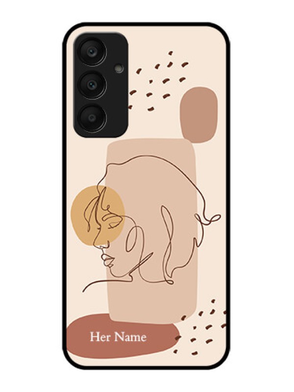 Custom Samsung Galaxy A25 5G Custom Glass Phone Case - Calm Woman Line Art Design