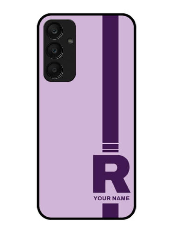 Custom Samsung Galaxy A25 5G Custom Glass Phone Case - Simple Dual Tone Stripe With Name Design