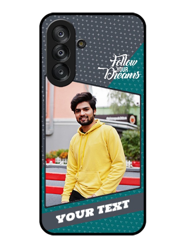 Custom Galaxy A26 5G Custom Glass Phone Case - Background Pattern Design With Quote