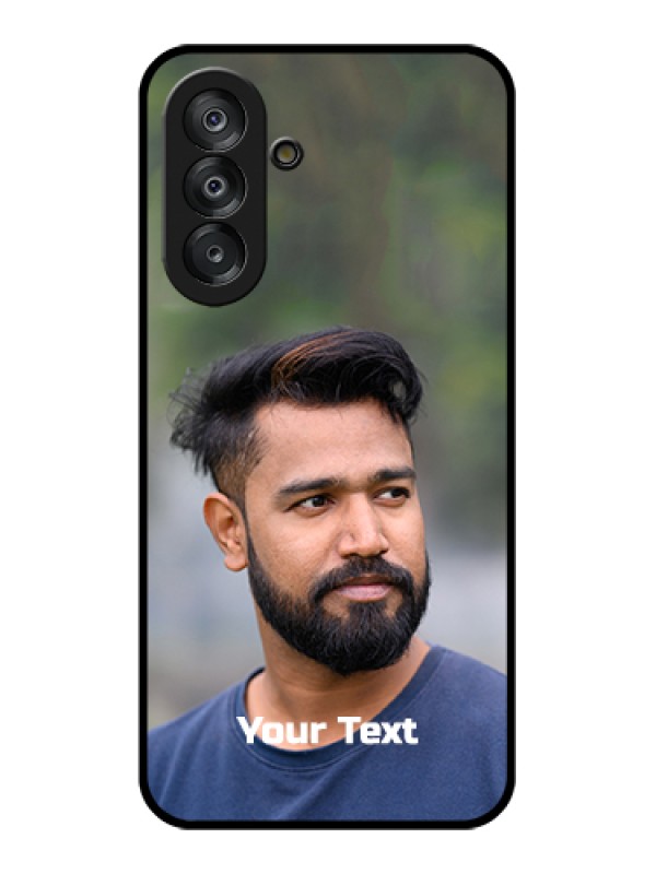 Custom Galaxy A26 5G Custom Glass Phone Case - Photo With Text Design