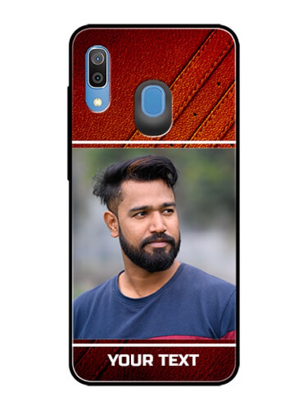 Custom Samsung Galaxy A30 Personalized Glass Phone Case  - Leather Phone Case Design